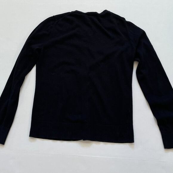 Ann Taylor Cotton Blend Black Button Down Crew Neck Cardigan, Size XSP - Picture 7 of 12